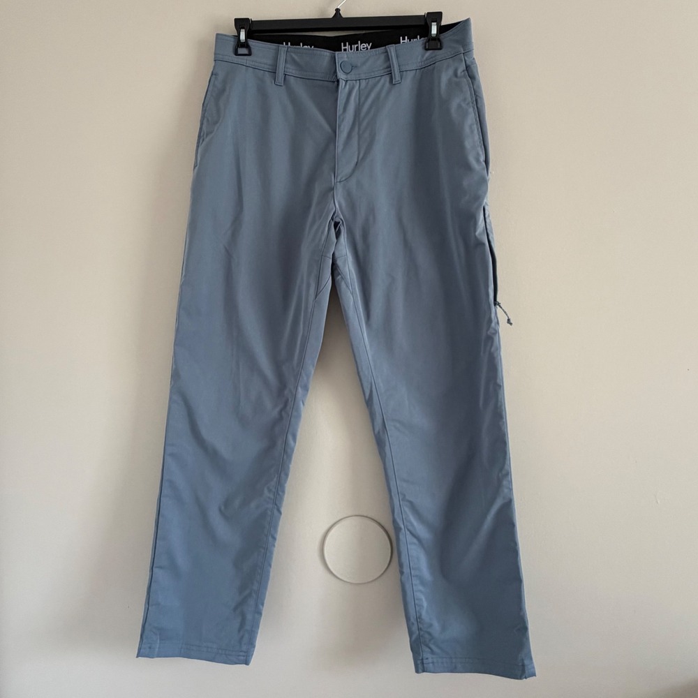 Hurley Mens Jet Set Tech Pant 36 (35x31.5") Blue Gray Straight Leg Stretch